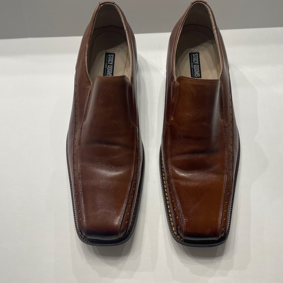 Stacy Adams Mens Brown Leather Slip On Dress Shoes main image 5